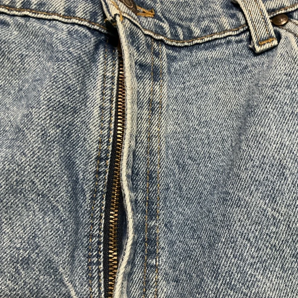 Levi's 550 Jeans Mens Blue 38x32 USA Made Vintage Denim Custom Nylon Panel Pants